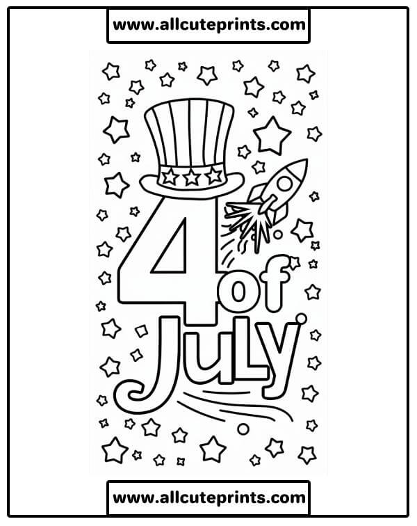 4th july coloring page printable