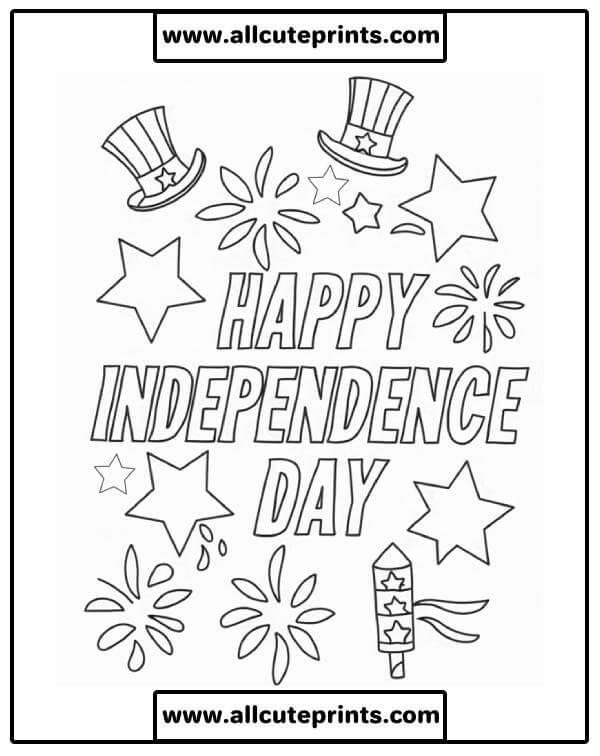 4th july coloring page printable