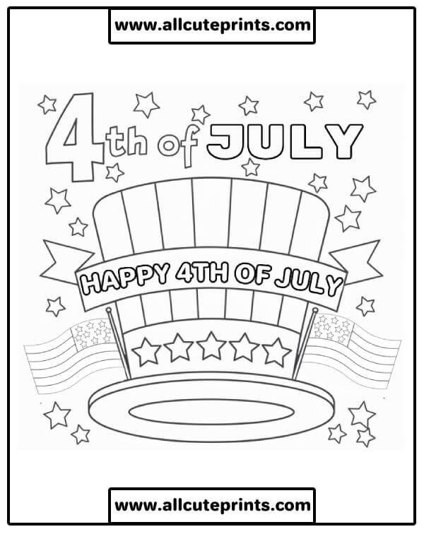 4th july coloring page printable