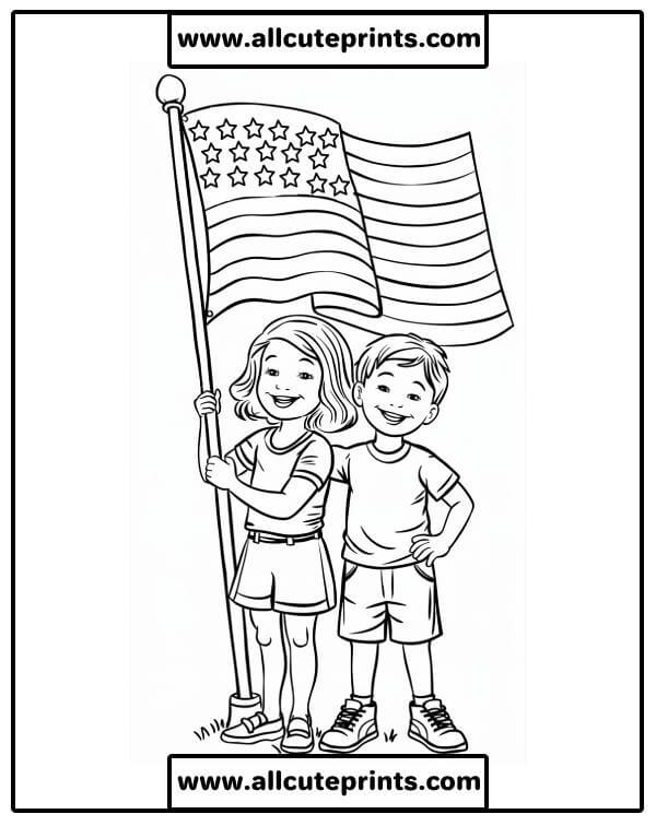 4th july coloring page printable