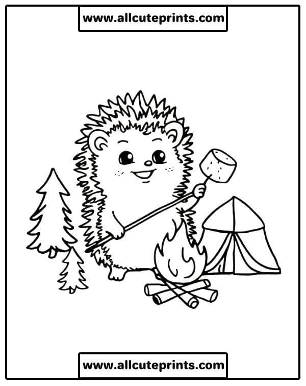 cute camping coloring pages printable