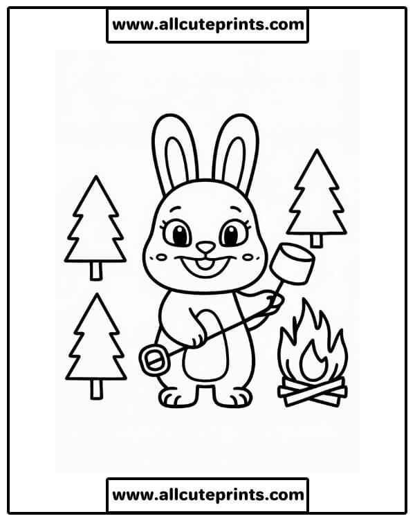 cute camping coloring pages printable