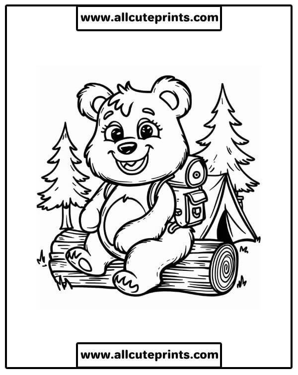 cute camping coloring pages printable