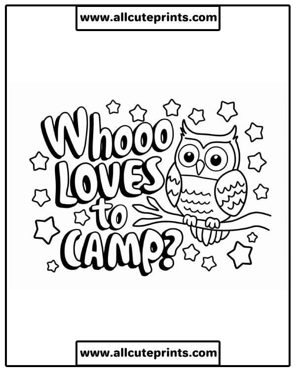 cute camping coloring pages printable